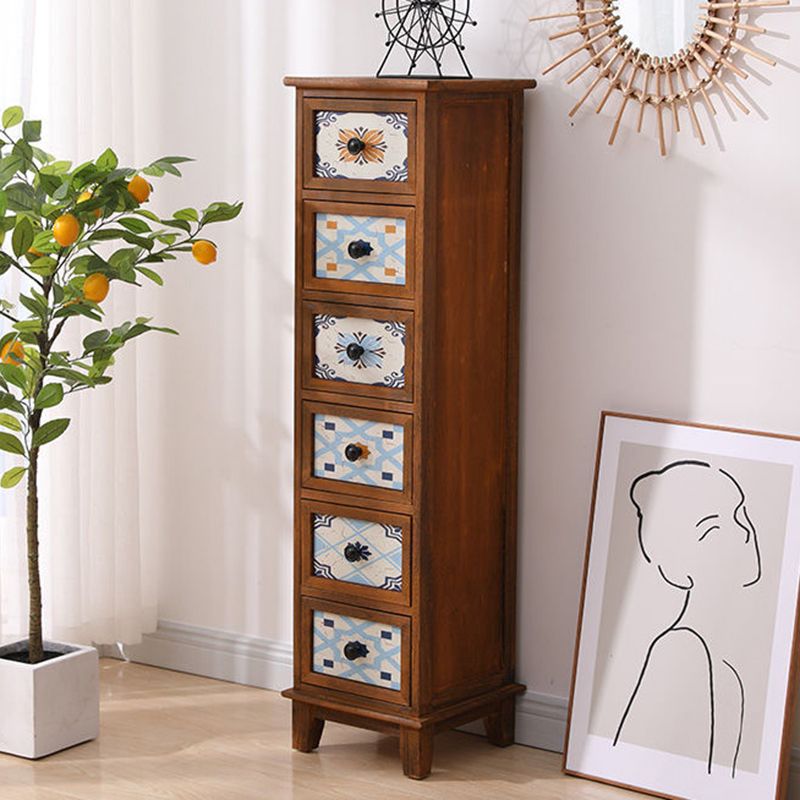 Chef d'accent moderne du milieu du siècle 11.81 "Coffre standard du rectangle de large avec des tiroirs