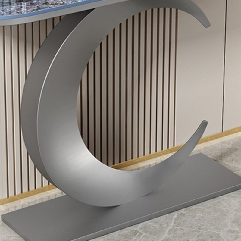 Glam Hall piedistallo ardesia e mezza luna di ferro resistente ai graffi