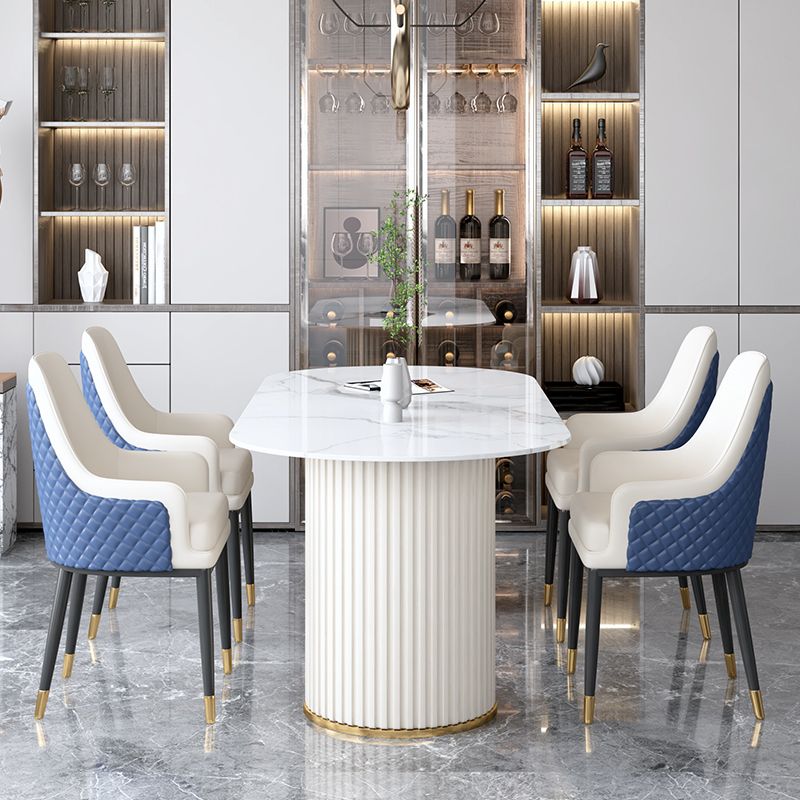 Metal Contemporary Free Form Dining Table Marble Table for Dining Room and Kitchen Clearhalo ' dining_table' 'Dining Tables & Seating' 'Dining Tables' 'furn' 'furn_dining_table' 'Furniture' 'furniture_dining_table' 'Kitchen & Dining Furniture' 'kitchen&dining_furn' 'kitchen' 'kitchen_dining_table' 1200x1200_fbb702f4-e07c-4e99-8737-b741b98ace15