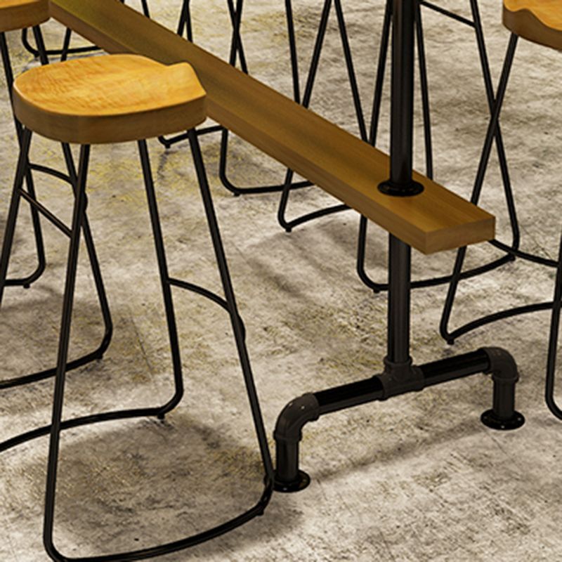 Rechteckige Stangenhöhe Tisch schwarze Beine und Metallbasis -Bistro -Stangentisch