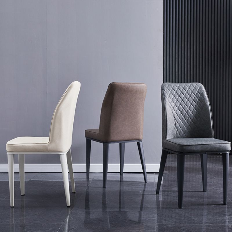 Scandinavian Indoor Side Chair Metal Upholstered Solid Back Dining Room Chair Clearhalo ' kitchen&dining_furn' 'Dining Chairs' 'Dining Tables & Seating' 'dining_chair' 'furn' 'furn_dining_chair' 'Furniture' 'furniture_dining_chair' 'Kitchen & Dining Furniture' 'kitchen' 1200x1200_fbb845fb-bcf6-4840-9537-8dfea3d61a0c