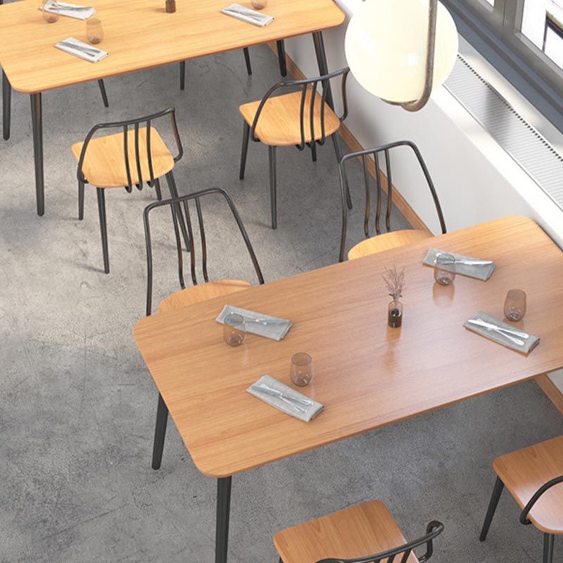 Industrial Style Natural Wood Table Metal 4 Legs Dining Table Clearhalo 'Dining Tables & Seating' 'Dining Tables' 'dining_table' 'furn' 'furn_dining_table' 'Furniture' 'Kitchen & Dining Furniture' 1200x1200_fbb939e5-369a-4804-a6e7-4b71cc9dbfd1