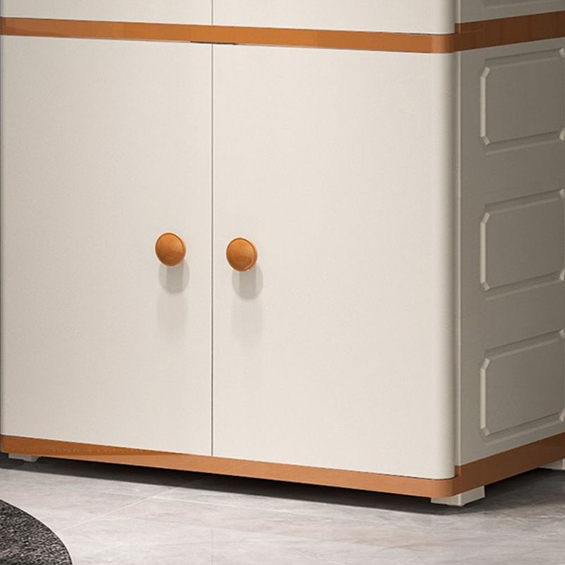 Contemporary Style Wardrobe Armoire Plastic Non-Hanging Armoire with Door