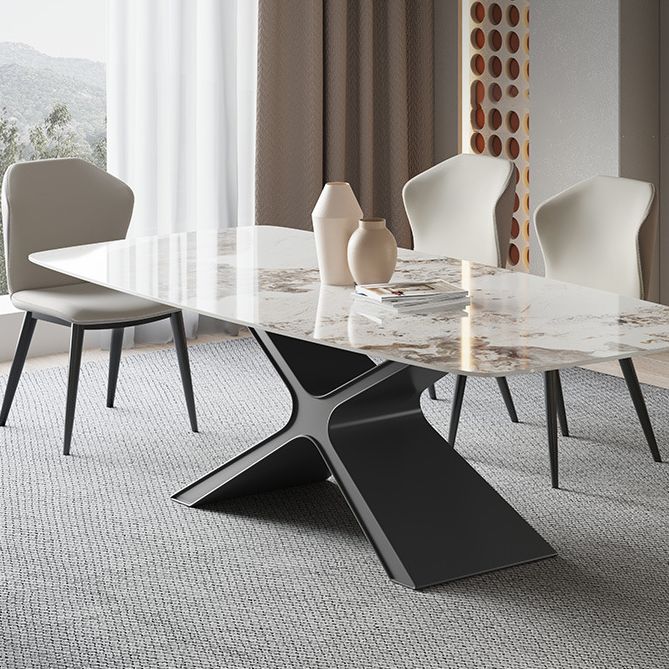 Modern Rectangle Sintered Stone Dining Set 1/2/4/5/6/7 Pieces Dining Table with Chairs Clearhalo 'Dining Room Sets' 'Dining Tables & Seating' 'dining_room_set' 'furn' 'furn_dining_room_set' 'Furniture' 'furniture_dining_room_set' 'Kitchen & Dining Furniture' 1200x1200_fbba48b9-e5e7-421f-b8b6-6640a44e5e51