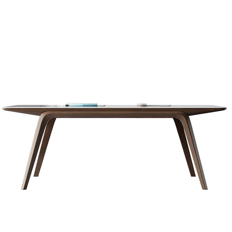 Modern Style Rectangle Table Sintered Stone Table with Wooden Legs for Home Use Clearhalo 'Dining Tables & Seating' 'Dining Tables' 'dining_table' 'furn' 'furn_dining_table' 'Furniture' 'Kitchen & Dining Furniture' 1200x1200_fbba8b72-1e54-4ac7-83d7-09ee87852371
