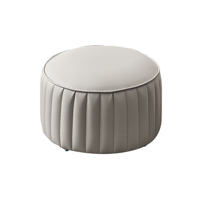 Pouf in pelle solida Pouf moderna semplice rotonda in rivestimento in rivestimento