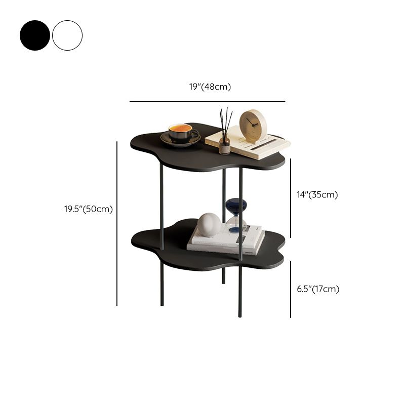 19"H Contemporary Corner Table Double Tier Accent Side Table Clearhalo 'Coffee & Accent Tables' 'End & Side Tables' 'end_side_tables' 'furn' 'furn_end_side_tables' 'Furniture' 'Living Room Furniture' 1200x1200_fbbbba30-3da4-4ce4-ac89-22239dd4aafd
