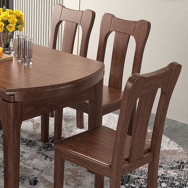 Walnut Wooden Round Table Extendable Dining Table with 4 Legs for Restaurant Clearhalo ' dining_table' 'Dining Tables & Seating' 'Dining Tables' 'furn' 'furn_dining_table' 'Furniture' 'furniture_dining_table' 'Kitchen & Dining Furniture' 'kitchen&dining_furn' 'kitchen' 'kitchen_dining_table' 1200x1200_fbbc3617-0b90-42be-9ebd-dfbaefc11614