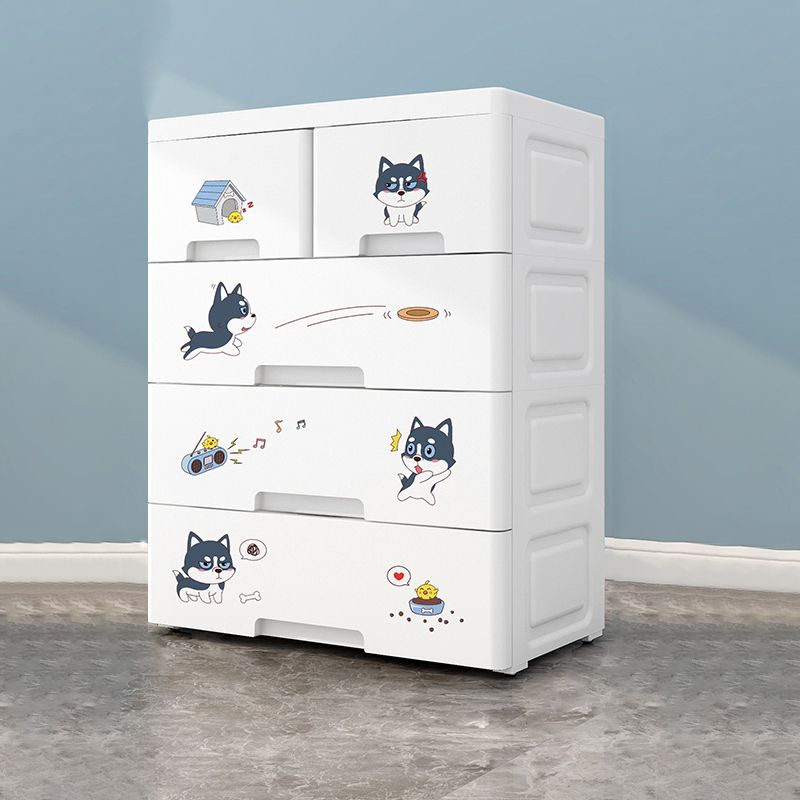 Eigentijdse garderobe witte kleur plastic garderobe kast met laden