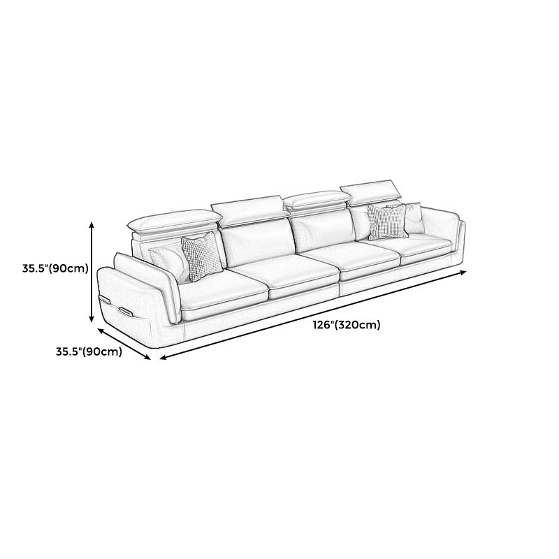 Faux Leather Square Arm Sofa/Sectional with Pillowed Back Cushions, Stain Resistan Clearhalo 'furn' 'furn_sectionals' 'Furniture' 'furniture_sectionals' 'kitchen' 'kitchen_sectionals' 'Living Room Furniture' 'Sectionals' 1200x1200_fbbf9bce-3ea9-4b1a-b564-830fc7d26011