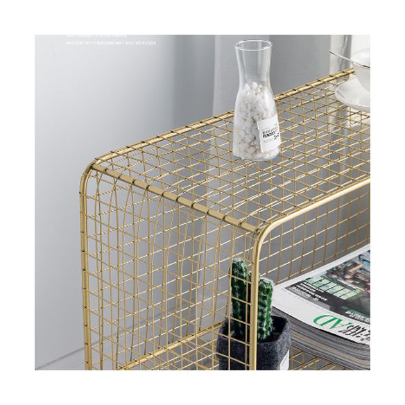 メタルベッドサイドキャビネットグラムアクセントテーブルベッドルーム用のナイトスタンド