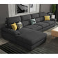35.43"High Pillow Top Arm Sectional Slipcovered Sofa with Cushion Back Clearhalo 'furn' 'furn_sectionals' 'Furniture' 'furniture_sectionals' 'Living Room Furniture' 'Sectionals' 1200x1200_fbc1b475-599b-4a5d-89cb-503c20d5c386