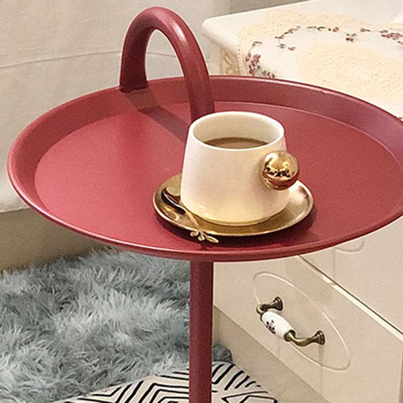 Mesa de esquina de pedestal de la mesa del lado de hierro de mediados de siglo para la sala de estar para la sala de estar