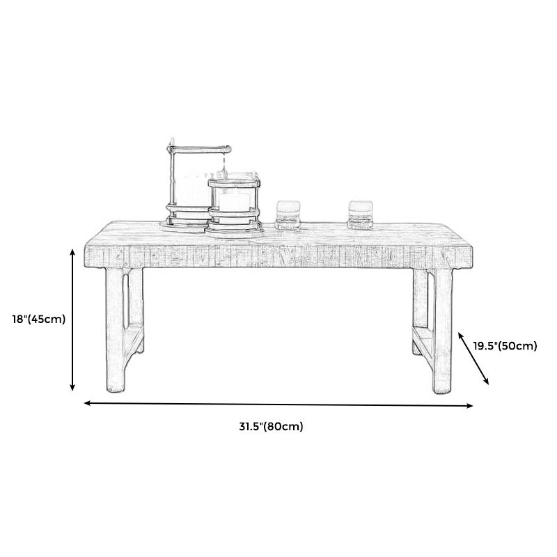 Farmhouse Wood 4 Legs Coffee Table Rectangle Table in Brown Finish Clearhalo 'Coffee & Accent Tables' 'Coffee Tables' 'coffee_tables' 'furn' 'furn_coffee_tables' 'Furniture' 'furniture_coffee_tables' 'Living Room Furniture' 1200x1200_fbc4a223-f740-4dee-a903-b8185a31f358