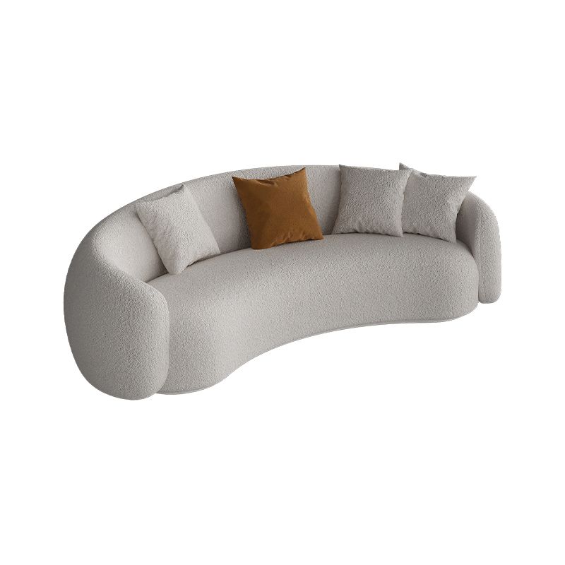 Divano braccio inclinato in lana grigia divano curvo contemporaneo per soggiorno