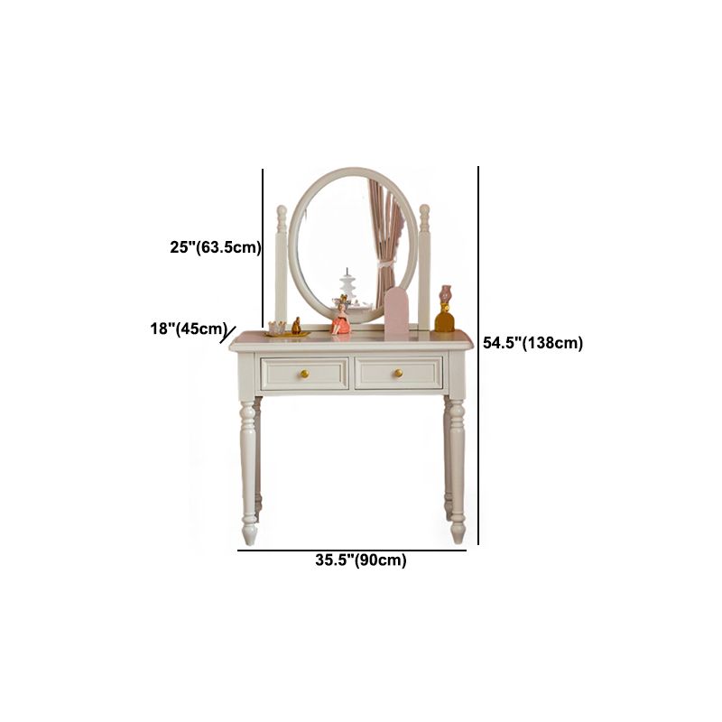 鏡付きの明るい白い灰の虚栄心17.71 "2つの引き出し付きの幅の虚栄心