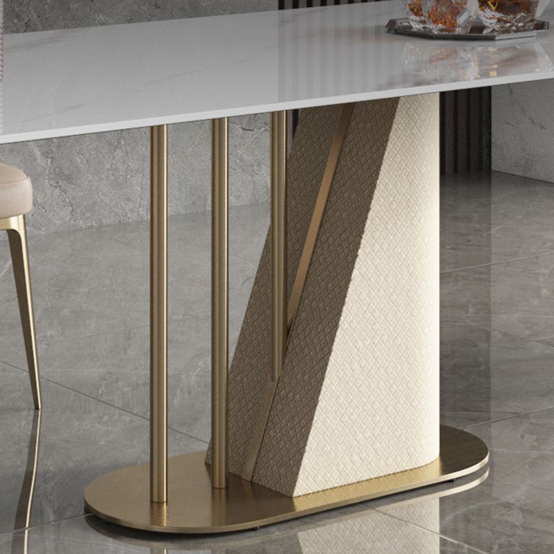 Stone Top Dining Table White Traditional Luxury Table with Pedestal Base Clearhalo 'Dining Tables & Seating' 'Dining Tables' 'dining_table' 'furn' 'furn_dining_table' 'Furniture' 'furniture_dining_table' 'Kitchen & Dining Furniture' 'kitchen' 'kitchen_dining_table' 1200x1200_fbc7cb0b-b6f2-4899-a141-715836669242