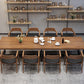 Industrial Rectangle Dinner Room Kitchen Table Brown Solid Wood Dinner Table