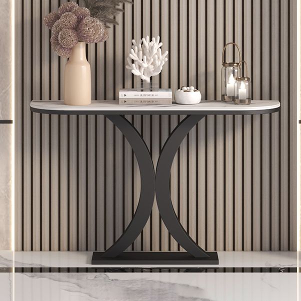 Stone Modern Console Tabla 1-plataforma 31.5 "Mesa de acento de altura para Hall