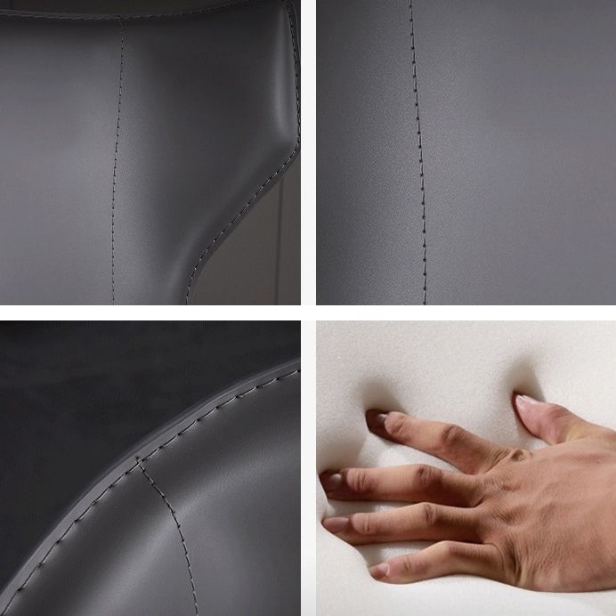 Contemporary Kitchen Solid Back Dining Side Chair Metal Dining Side Chair Clearhalo ' kitchen&dining_furn' 'Dining Chairs' 'Dining Tables & Seating' 'dining_chair' 'furn' 'furn_dining_chair' 'Furniture' 'furniture_dining_chair' 'Kitchen & Dining Furniture' 'kitchen' 1200x1200_fbca538e-c2a5-48b5-a1bb-f9421bdb8654