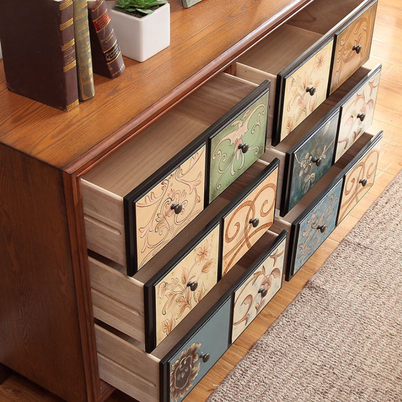Mid-century Modern 16.14"Wide Accent Chest, Wooden Rectangle Side Cabinet