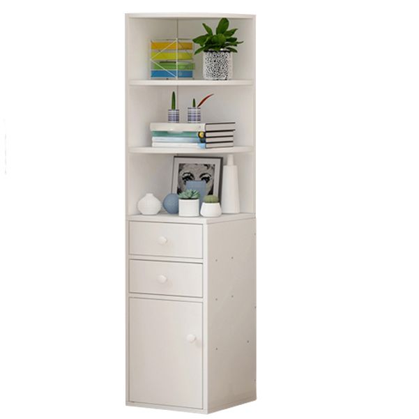Corner Shelf Bookcase White Bookshelf with Doors for Home Office Clearhalo 'Bookcases' 'furn' 'furn_bookcases' 'Furniture' 'Office Furniture' 1200x1200_fbccacc0-e4f9-4bc5-a916-8ec214d98805