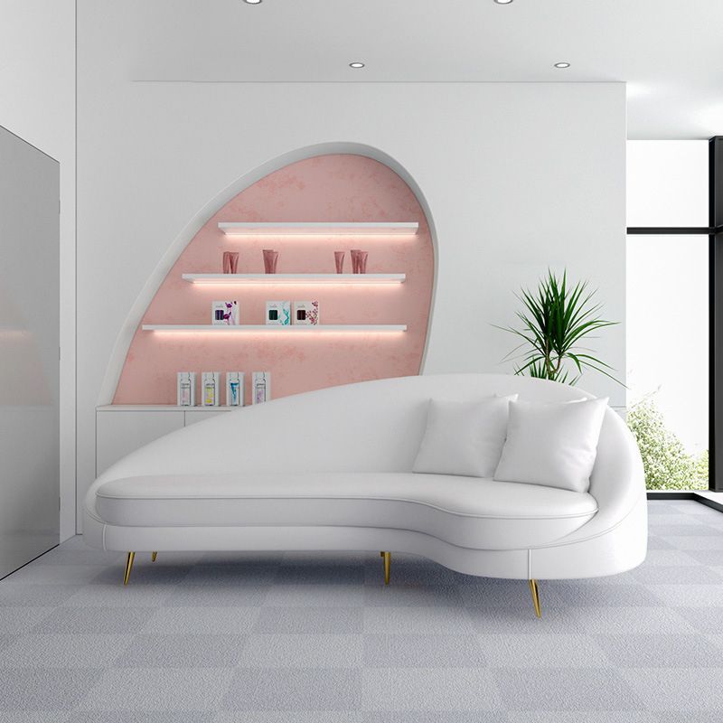 Divano con braccio inclinata in pelle di divano curvo a fondo stretto contemporaneo