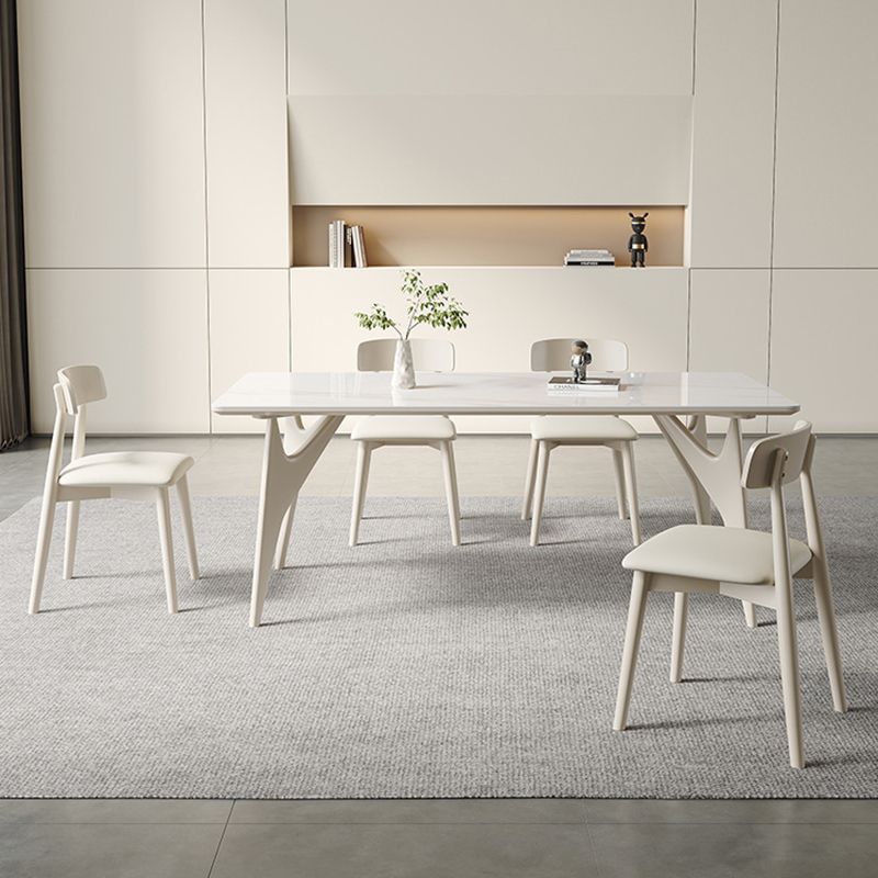 Mesa de comedor de cocina contemporánea, mesa de comedor rectangular de 4 patas