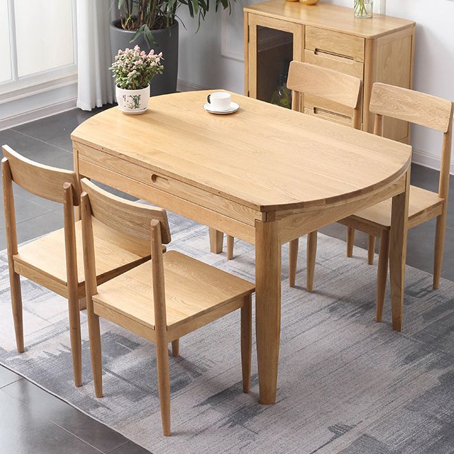 Minimalist Wooden Dining Set Standard Height with 4 Legs Base Dining Room Set for Home Use Clearhalo 'Dining Room Sets' 'Dining Tables & Seating' 'dining_room_set' 'furn' 'furn_dining_room_set' 'Furniture' 'furniture_dining_room_set' 'Kitchen & Dining Furniture' 'kitchen&dining_furn' 'kitchen' 1200x1200_fbd10357-c513-4a44-9811-9ecc96fc0f85