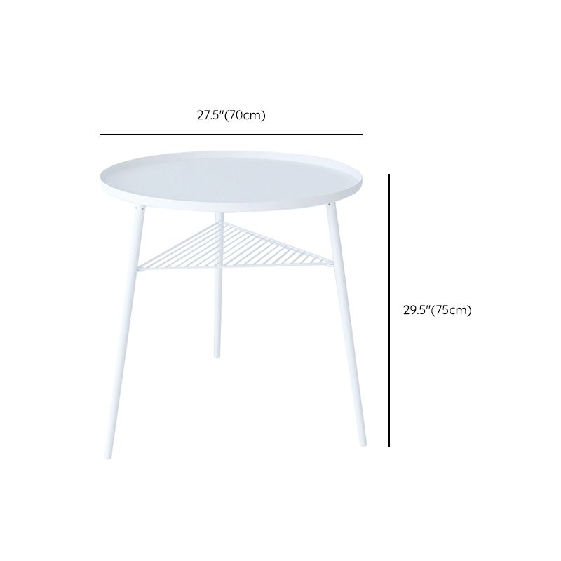 Metal Round 3 Legs End Table Minimalist Tray Top Accent Side Table