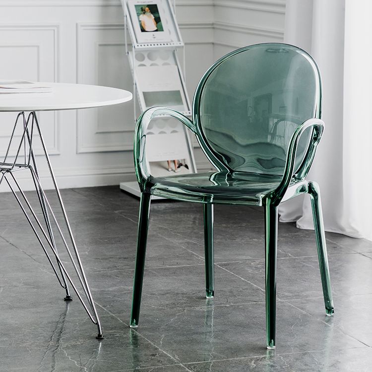 Nordischer Acrylarm-Essstuhl für Restaurant, 17-Zoll-Höhe