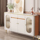 Sideboard di pietra in pietra glam bianca con porta per la cucina