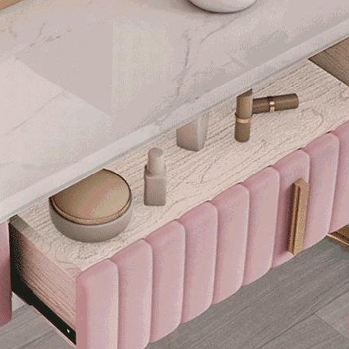 Tavolo da toeletta da top-up in marmo da 1 traino glam