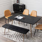 Rectangle Home Kitchen Table Tripod Base Solid Wood Top Dining Table