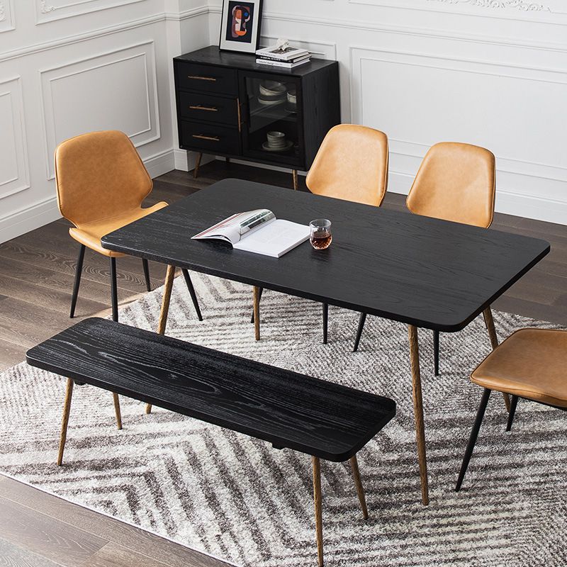 Rectangle Home Kitchen Table Tripod Base Solid Wood Top Dining Table