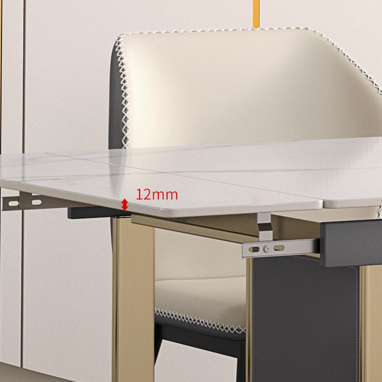 Scandinavian Sintered Stone Dining Room Set with Rectangle Table and Self-StoringLeaf Dining Set Clearhalo 'Dining Room Sets' 'Dining Tables & Seating' 'dining_room_set' 'furn' 'furn_dining_room_set' 'Furniture' 'furniture_dining_room_set' 'Kitchen & Dining Furniture' 'kitchen&dining_furn' 'kitchen' 1200x1200_fbd2f46a-e24b-4d93-b48e-d0170c19b378