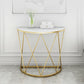 Glam Marble Console Sofa Table Half Moon Iron Accent Table for Hall