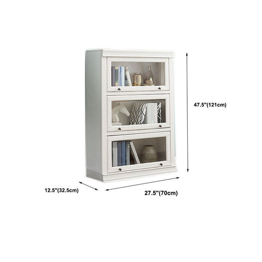 Libreria moderna di stoccaggio chiuso da 12,5 "W White Wohi Legno scaffale con porte di vetro