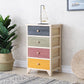 Industrial Accent Chest with Drawers and Wooden Legs Rectangle Chest