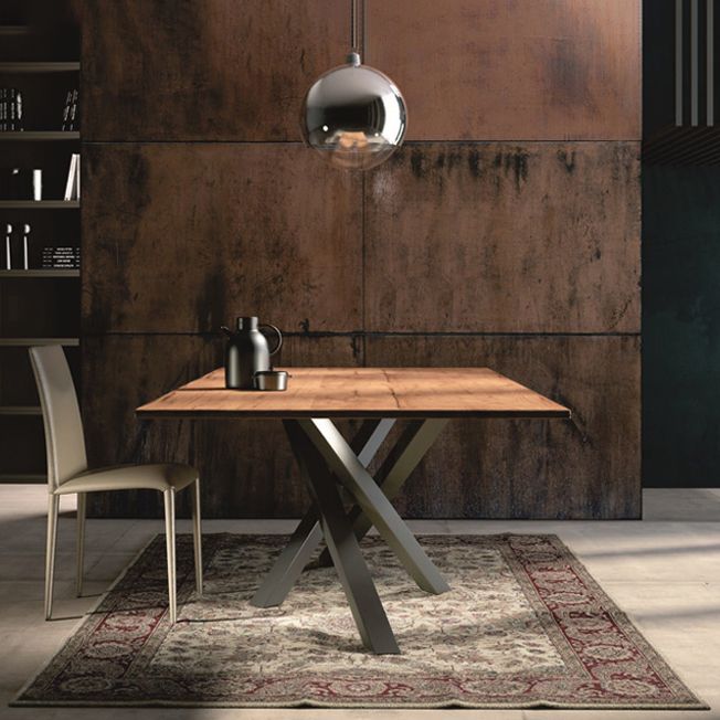 Rectangle Pine Wood Dining Table Industrial Table in Nature with Metal Pedestal Clearhalo ' dining_table' 'Dining Tables & Seating' 'Dining Tables' 'furn' 'furn_dining_table' 'Furniture' 'furniture_dining_table' 'Kitchen & Dining Furniture' 'kitchen&dining_furn' 'kitchen' 'kitchen_dining_table' 1200x1200_fbd65a22-412e-4fa3-b847-7e09000985f4