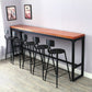 Brown Modern Style Table Solid Wood and Iron Milk Tea Shop Lounge Bar Table Clearhalo 'Bar Furniture' 'Bar Tables' 'bar_tables' 'furn' 'furn_bar_tables' 'Furniture' 'furniture_bar_tables' 'Kitchen & Dining Furniture' 1200x1200_fbd7ef98-0c0f-43d8-b5c8-329649d2d47f