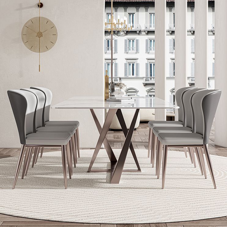 Nordic Sintered Stone Top Dining Set Rectangle 1/3/4/5/7 Pieces Dining Table with Chairs Clearhalo 'Dining Room Sets' 'Dining Tables & Seating' 'dining_room_set' 'furn' 'furn_dining_room_set' 'Furniture' 'furniture_dining_room_set' 'Kitchen & Dining Furniture' 1200x1200_fbd814a9-cb97-4455-8ddc-ffbe8af9e9ce