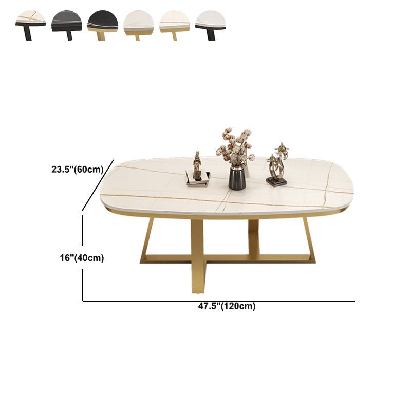 Pegas de la cruz de piedra Mesa de café 1 Mesa de cóctel ovalado individual
