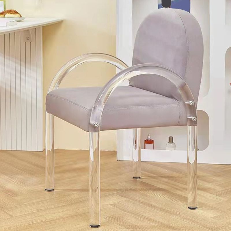 Glam Acrylic Dining Armchair Upholstered Velvet Dining Arm Chair Clearhalo 'Dining Chairs' 'Dining Tables & Seating' 'dining_chair' 'furn' 'furn_dining_chair' 'Furniture' 'Kitchen & Dining Furniture' 1200x1200_fbdad0b1-ce51-47ba-b08b-fd81d177d185