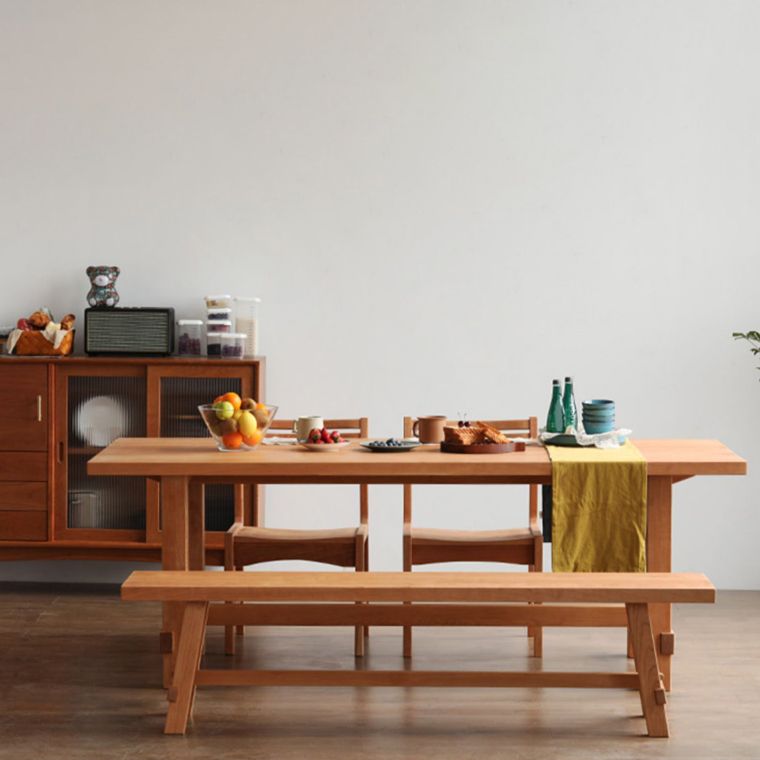 Modern Rectangle Wood Dining Table Solid Wood Base for Dining Room Clearhalo 'Dining Tables & Seating' 'Dining Tables' 'dining_table' 'furn' 'furn_dining_table' 'Furniture' 'Kitchen & Dining Furniture' 1200x1200_fbdd7023-39f0-4948-add5-b278dcde0c0e