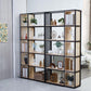 Modern Metal and Wooden Book Shelf Open Study Room Bookcase with Shelves Clearhalo 'Bookcases' 'furn' 'furn_bookcases' 'Furniture' 'Office Furniture' 1200x1200_fbdeee09-0c6a-4114-a0d2-4916f4a13dbd