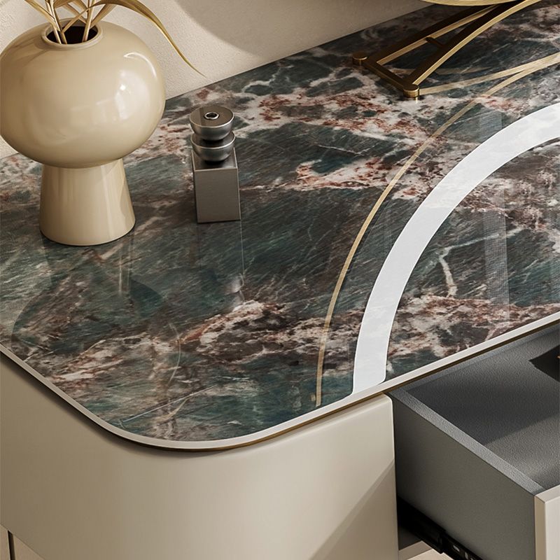 ベッドルームメイクアップバニティ31.5 "/35.4" /39.4 "幅、緑/青い石のトップドレッサー