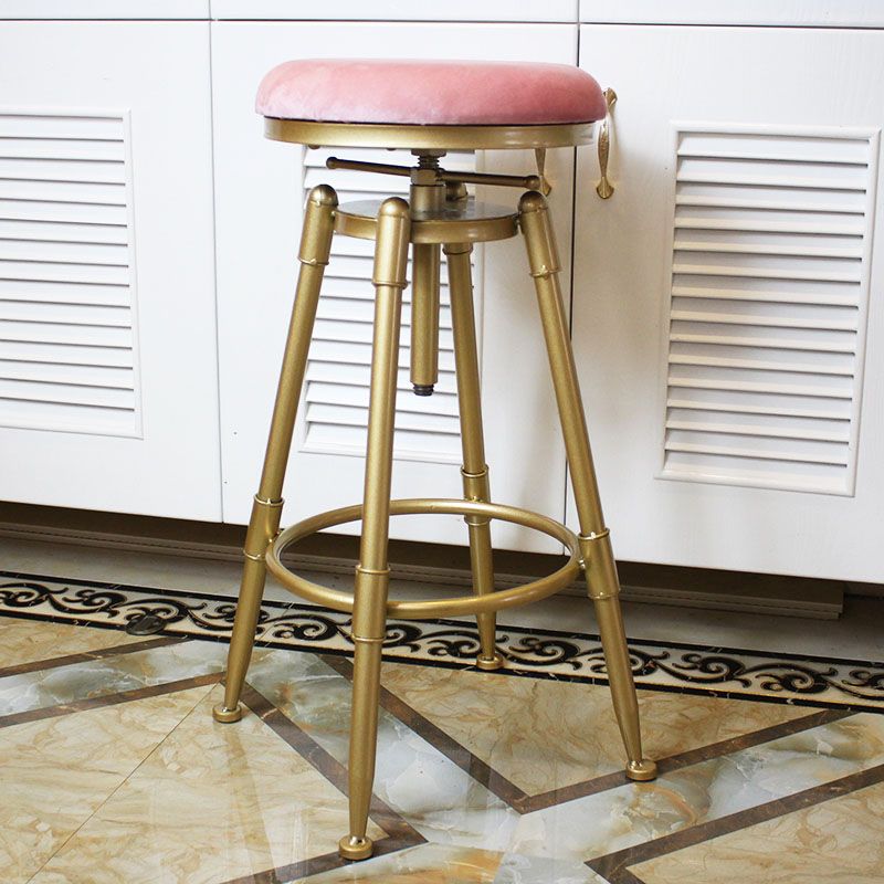Glam Rotatable Liftable Counter Stool Iron Dessert Shop Bar Stool with Velvet Cushion Clearhalo 'Bar Furniture' 'Bar Stools' 'bar_stools' 'furn' 'furn_bar_stools' 'furniture_bar_stools' 'Kitchen & Dining Furniture' 'kitchen&dining_furn' 'kitchen' 'kitchen_furn' Furniture' 1200x1200_fbdf8c6e-403f-49d2-aa38-830887fded60