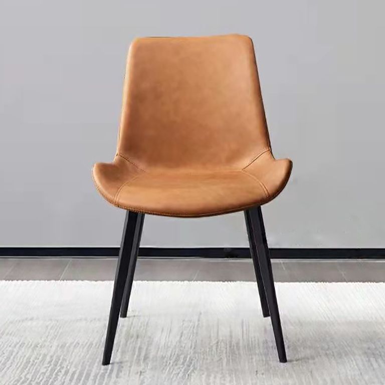 Contemporary Armless Solid Back Chair for Home Leather Dining Side Chairs Clearhalo 'Dining Chairs' 'Dining Tables & Seating' 'dining_chair' 'furn' 'furn_dining_chair' 'Furniture' 'furniture_dining_chair' 'Kitchen & Dining Furniture' 1200x1200_fbdfa04f-7f35-464e-a2f0-d872831a9758