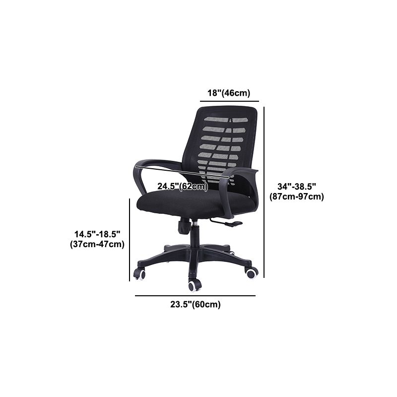Silla deslizante moderna y contemporánea Silla de microfibra negra con respaldo medio